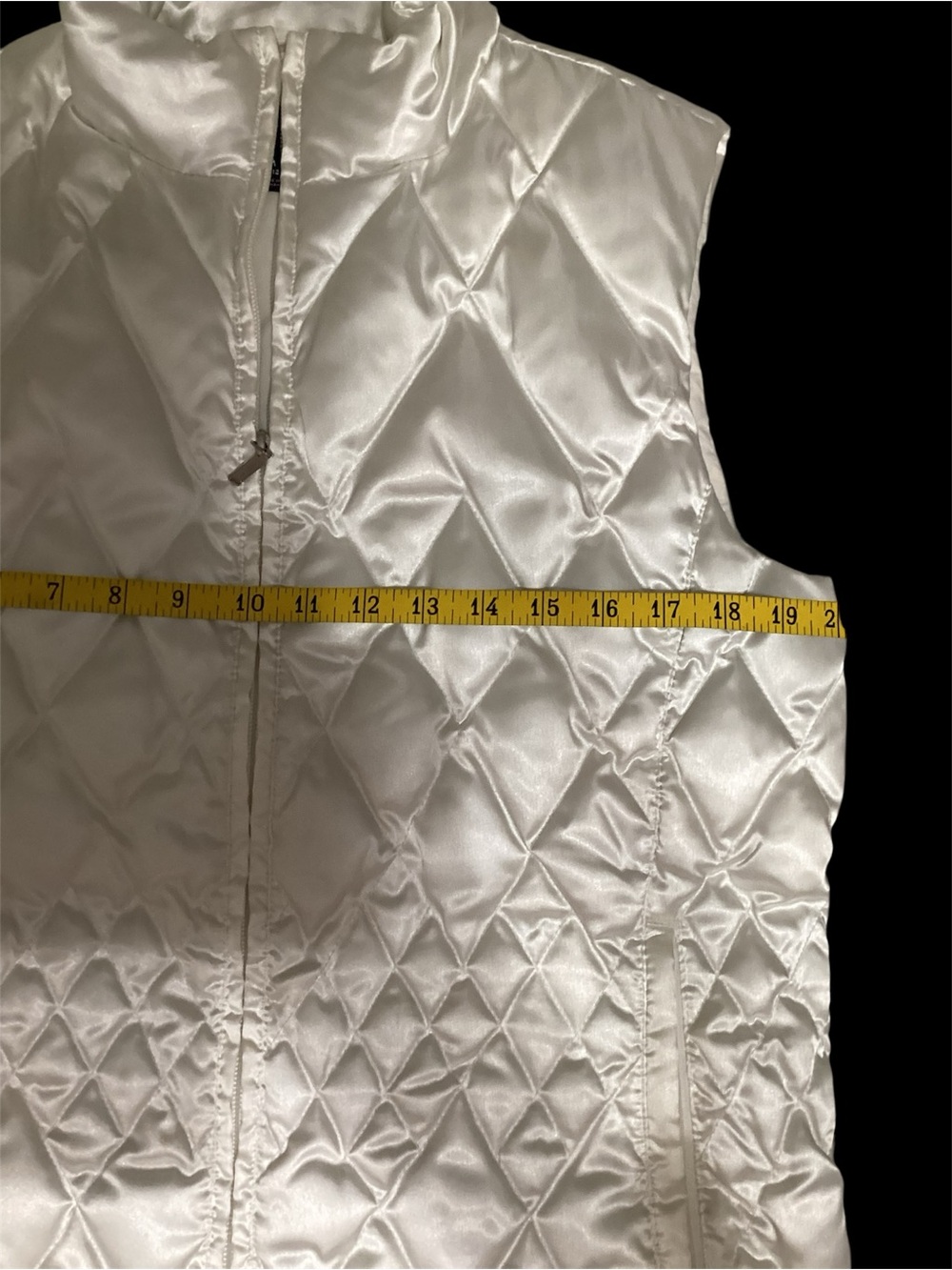 Lands' End Cream Satin-Look Vest  10-12 - Picture 5 of 6